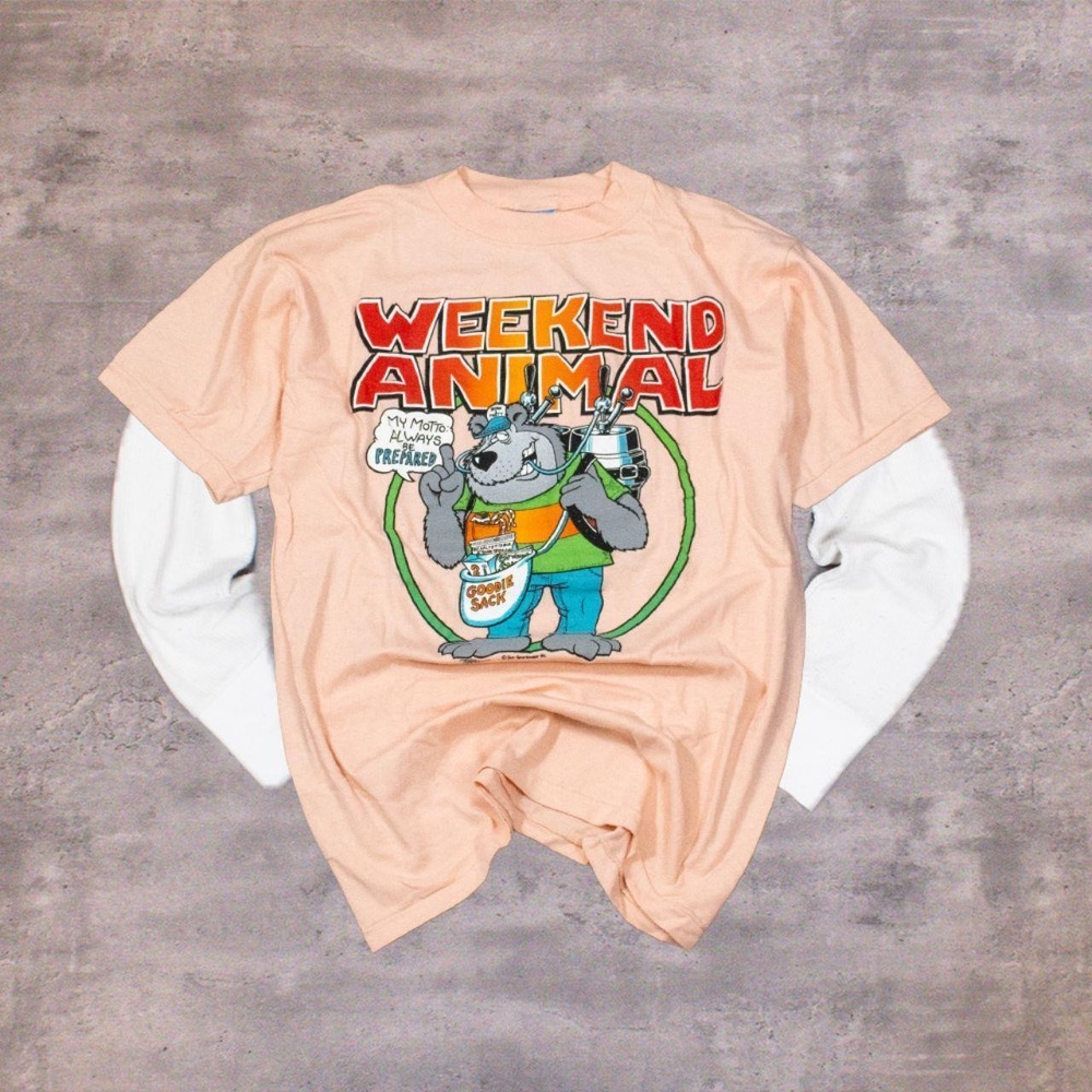 90's Sun Sun Sun Weekend Animal Humor Meme Comedy Single Stitch Pink Tee